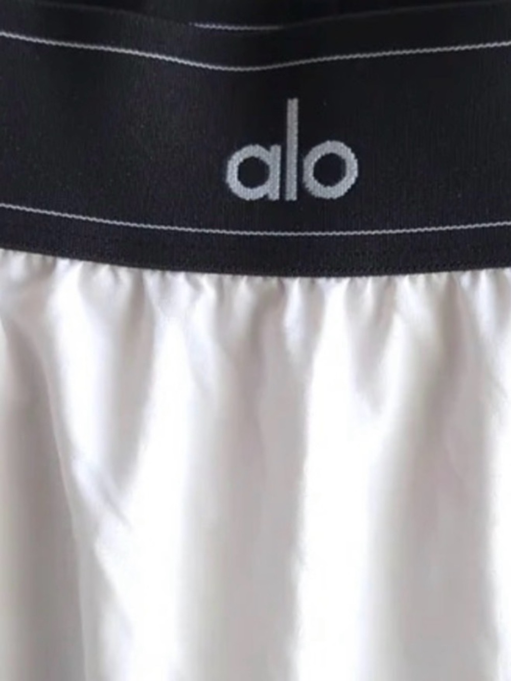 ALO Yoga White Skirt with Black Logo Waistband - Picture 3 of 6